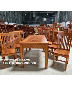 Bàn ăn gỗ gõ đỏ 7 nan