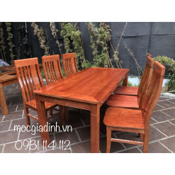 Bàn ăn Sồi Pháp Chữ Nhật 6 ghế