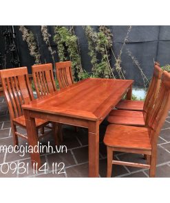 Bàn ăn Sồi Pháp Chữ Nhật 6 ghế