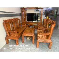 Bộ bàn ghế Gõ Minh Quốc Đào tay 10