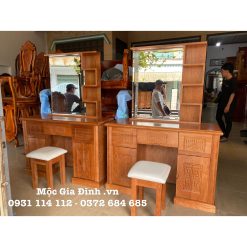 Bàn trang điểm gỗ Sồi Vuông 1.1m
