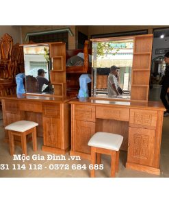 Bàn trang điểm gỗ Sồi Vuông 1.1m