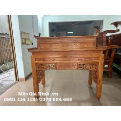 Bàn thờ gia tiên Nhị Cấp Gõ Đỏ 153cm