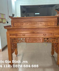 Bàn thờ gia tiên Nhị Cấp Gõ Đỏ 153cm