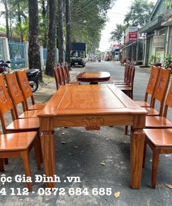 Bàn ăn Gõ Đỏ Thọ Giữa 8 ghế