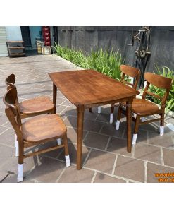 Bàn ăn cao su 4 ghế hiện đại
