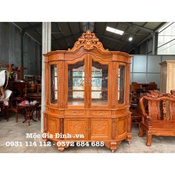 Tủ rượu Gõ Đỏ Góc Cong