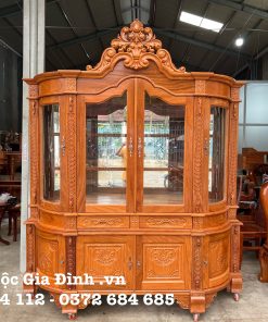 Tủ rượu Gõ Đỏ Góc Cong