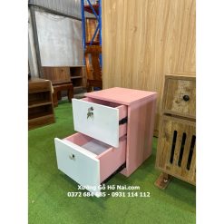 Tủ gỗ mdf 2 ngăn màu hồng
