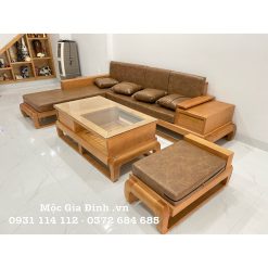 Bộ bàn ghế Góc L gỗ Beech