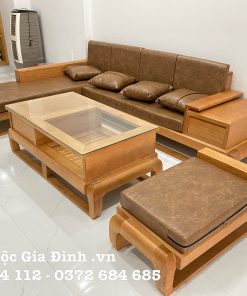 Bộ bàn ghế Góc L gỗ Beech