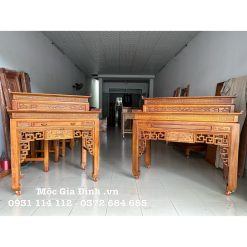 Bàn thờ Gia Tiên Nhị Cấp Liên Hoa Gỗ Tràm Rừng