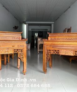 Bàn thờ Gia Tiên Nhị Cấp Liên Hoa Gỗ Tràm Rừng