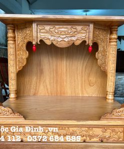 Bàn thờ Phật Gõ Đỏ Chạm Sen