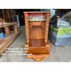 Bàn thờ Thần Tài Gõ Đỏ Đèn cột 10 60*60*98