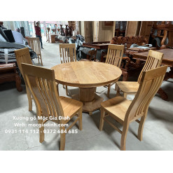 Bàn ăn Sồi pháp mâm xoay