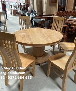Bàn ăn Sồi pháp mâm xoay