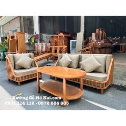 Bộ bàn ghế Gõ Góc Nan Nệm