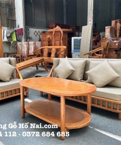 Bộ bàn ghế Gõ Góc Nan Nệm