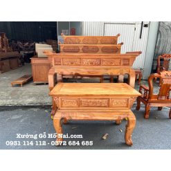 Sập thờ Gia Tiên Gõ Cuốn Thư Tam Cấp