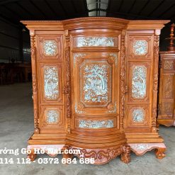 Tủ thờ Bụng Phệ Cẩn Trai Gõ Đỏ Toàn Bộ