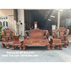Bàn ghế gỗ Tràm Rừng Bát Tiên Tay Nghê khối 16