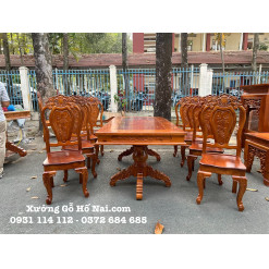 Bàn ăn Tràm Rừng Chữ Nhật 8 ghế