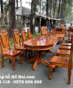 Bàn ăn Tràm Rừng Oval 8 ghế
