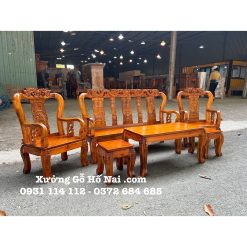 Bộ bàn ghế Triện Song Long Tay 8