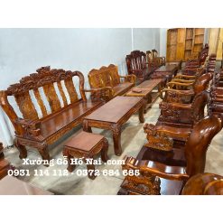 Bộ bàn ghế Triện Song Long Tay 10