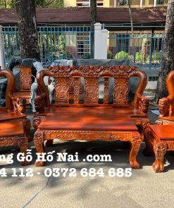 Bộ bàn ghế triện tay nghê nguyên khối tay 12
