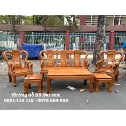 Bộ Bàn Ghế Gõ Á Âu Tay 9