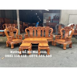 Bộ bàn ghế Gõ Song Longtay 12  11A01