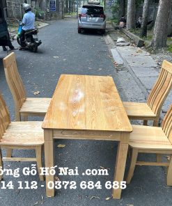 Bàn ăn Sồi Pháp Mặt Liền 4 ghế