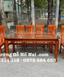 Bàn ăn Sồi Pháp 2 tầng 6 ghế