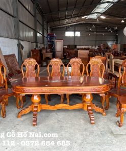 Bàn ăn Tràm Cẩn Trai 8 ghế