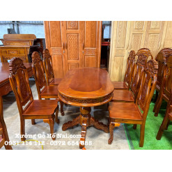 Bàn ăn Tràm 6 ghế Oval