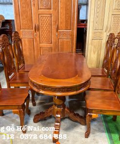 Bàn ăn Tràm 6 ghế Oval