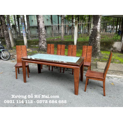 Bàn ăn Sồi Pháp Mặt Đá 6 ghế
