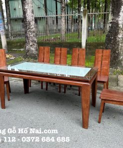 Bàn ăn Sồi Pháp Mặt Đá 6 ghế
