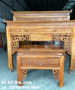 Bàn thờ Gia Tiên  Liên Hoa Nhị Cấp Gõ Đỏ