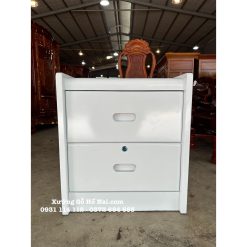 Tủ đầu giường Gõ Đỏ Ngăn Ẩn 2 Ngăn Trắng 44A09