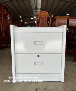 Tủ đầu giường Gõ Đỏ Ngăn Ẩn 2 Ngăn Trắng 44A09