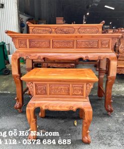 Sập thờ Gia Tiên Gõ Cuốn Thư