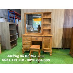 Bàn trang điểm Gõ vuông lớn cửa lùa