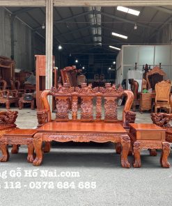 Bàn ghế gỗ Tràm Rừng Nghê Đỉnh Tay Nghê khối 14