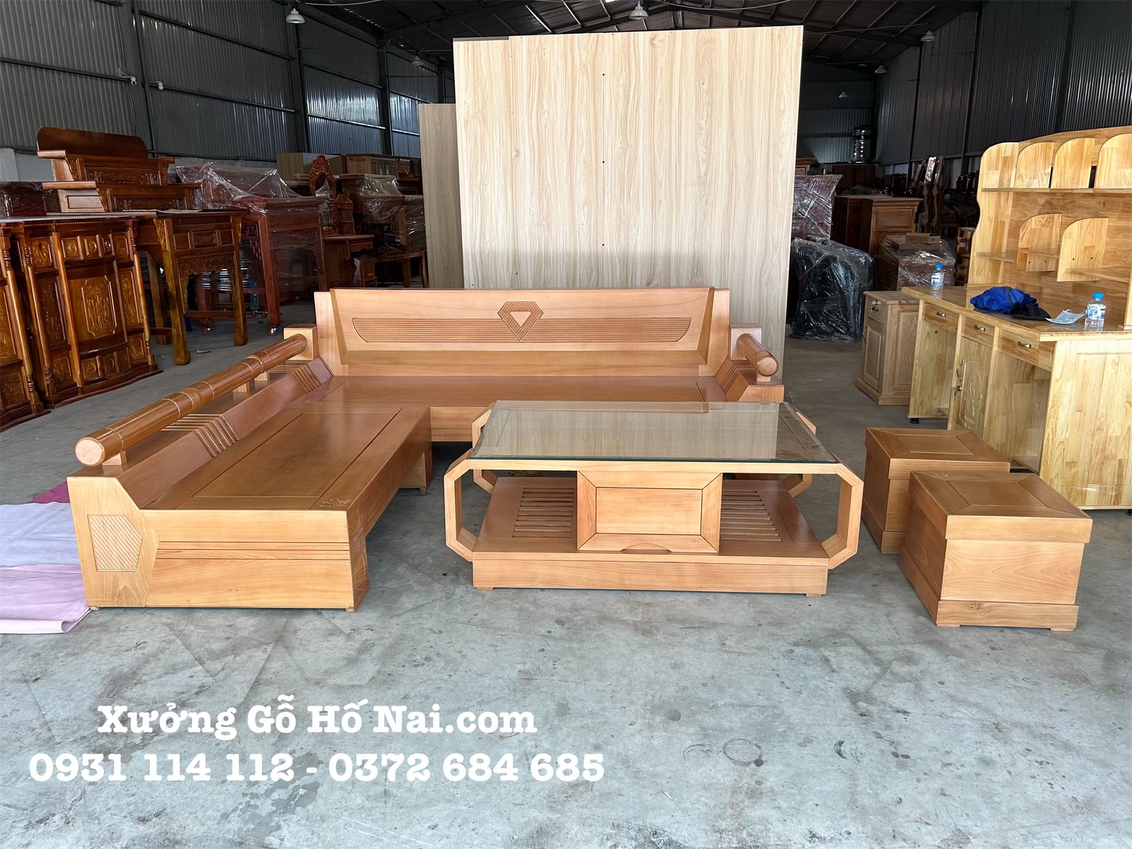 Bộ bàn ghế Góc Beech Kim Cương