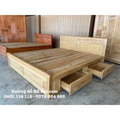 Giường ngủ Sồi Pháp hộc kéo