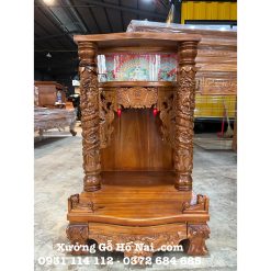 Bàn thờ Thần Tài Gỗ Tràm Đèn- 60*60*98