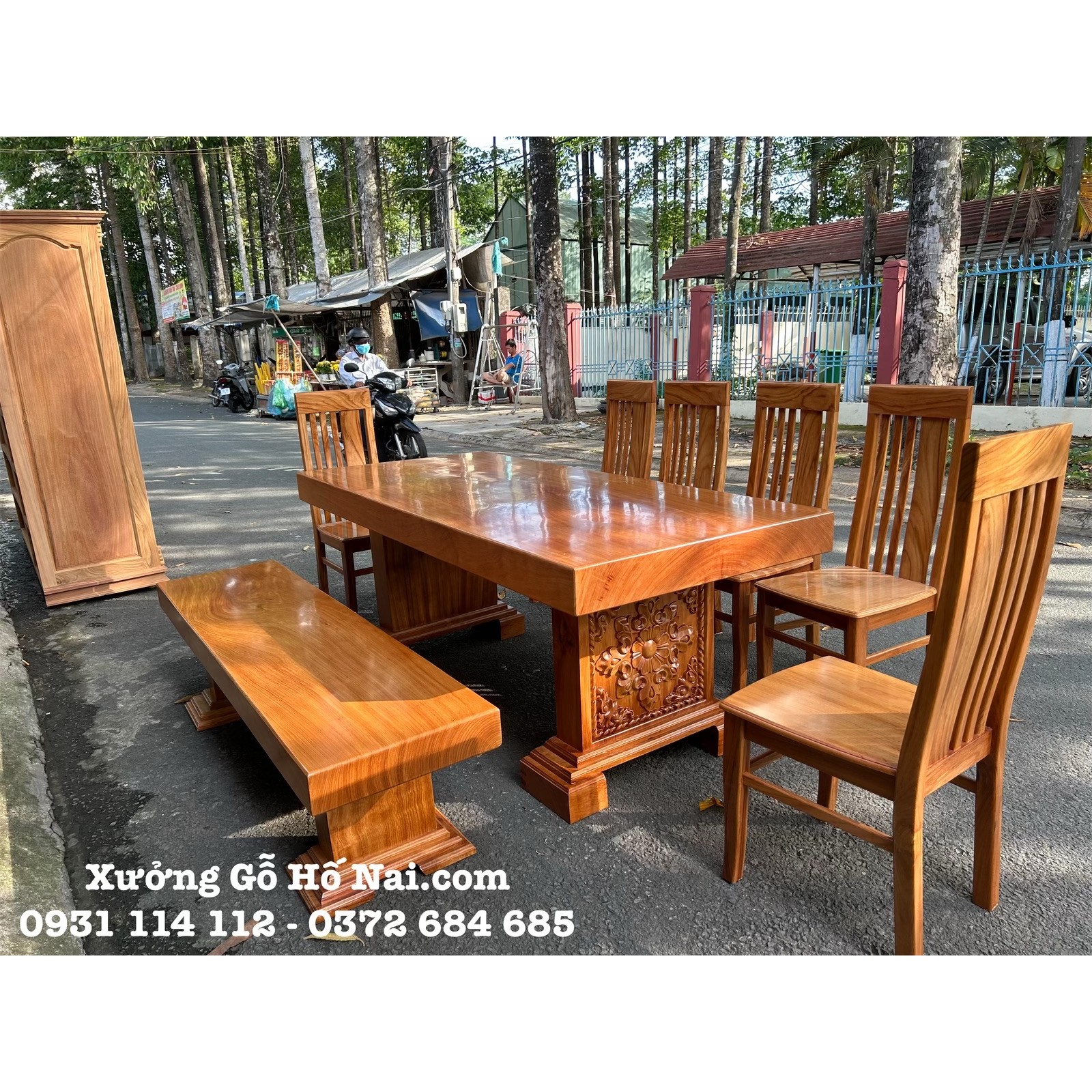 Bàn ăn Gõ Đỏ Khối K3